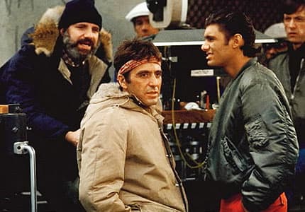 Brian de Palma şi Al Pacino în timpul filmărilor Scarface